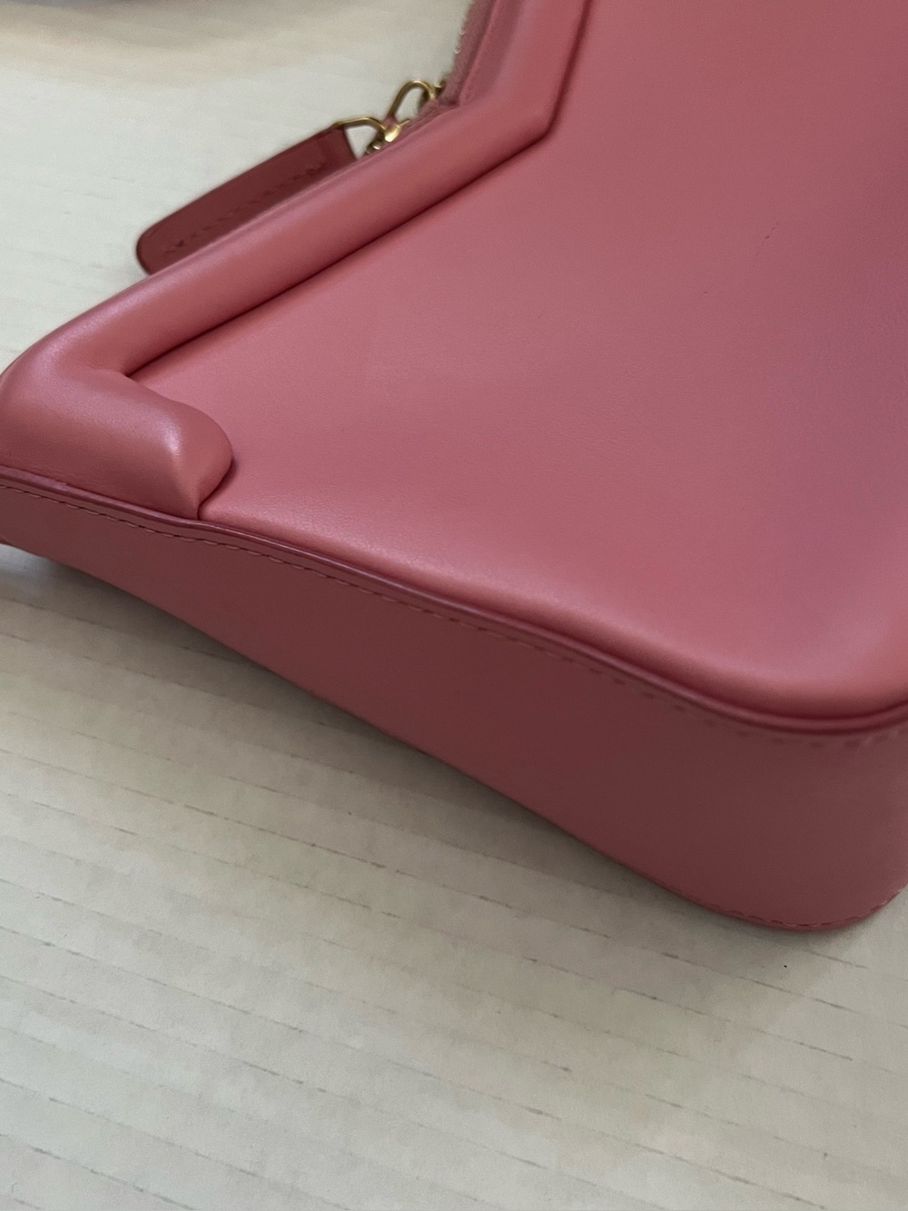 Mansur Gavriel Pink M Frame Double Zip Leather Baguette Shoulder Bag - Picture 8 of 16
